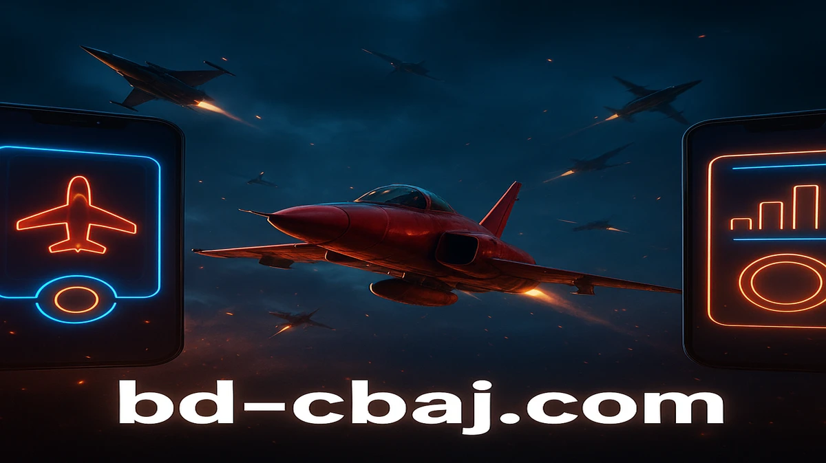 cbaj-এ অ্যাভিয়েটর গেমটি বহু স্মার্টফোন স্ক্রিনে প্রদর্শিত হচ্ছে, এতে উড়ন্ত লাল বর্ণের একটি বিমান ও পাইলট জ্যাকেট পরা এক নারী চরিত্র দৃশ্যমান।